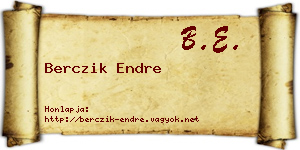 Berczik Endre névjegykártya